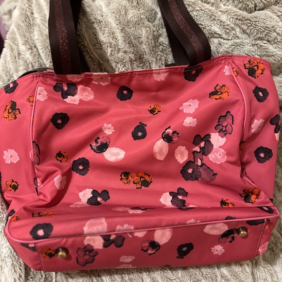 Coach Pink and Brown Floral Tote - Picture 2 of 4